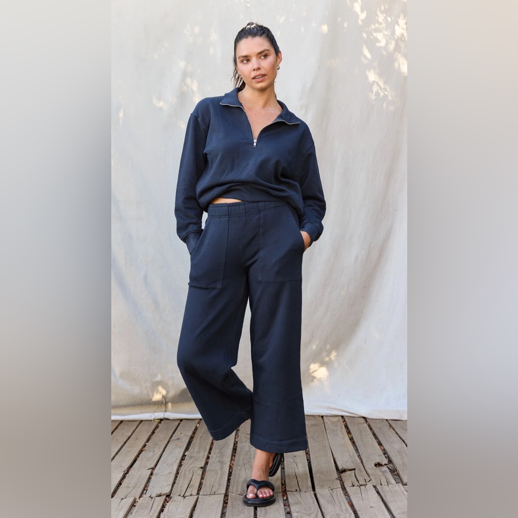 Mate The Label Organic Fleece Wide Leg Pant